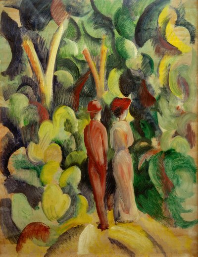 Couple on the Forest Path by August Macke